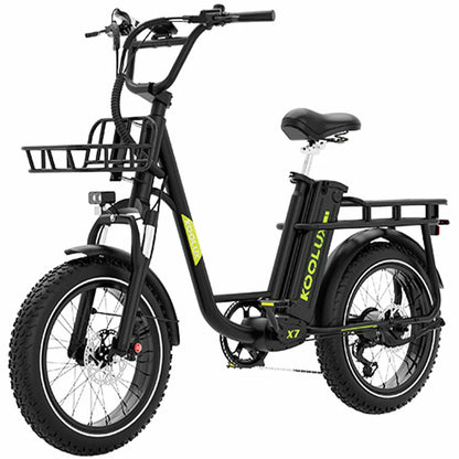 KOOLUX X7 Electric Bike – 750W Motor | 48V 25Ah Battery | 20″ × 4.0″ Fat Tyres | Hydraulic Brakes | Up to 120km Range | Cargo Utility E-Bike