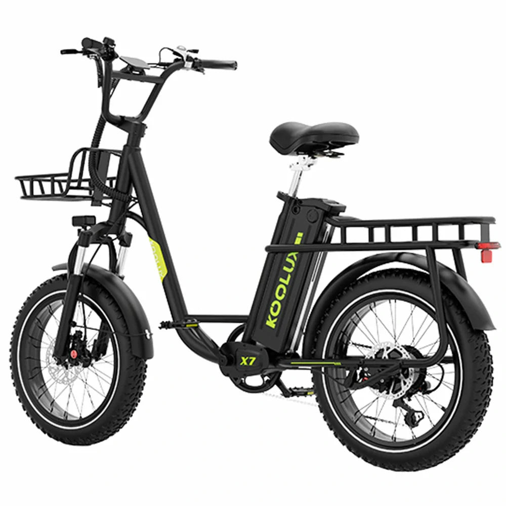 KOOLUX X7 Electric Bike – 750W Motor | 48V 25Ah Battery | 20″ × 4.0″ Fat Tyres | Hydraulic Brakes | Up to 120km Range | Cargo Utility E-Bike