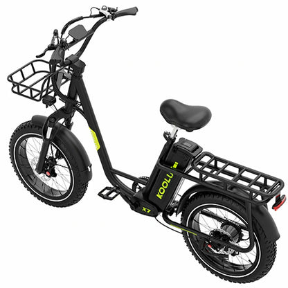KOOLUX X7 Electric Bike – 750W Motor | 48V 25Ah Battery | 20″ × 4.0″ Fat Tyres | Hydraulic Brakes | Up to 120km Range | Cargo Utility E-Bike