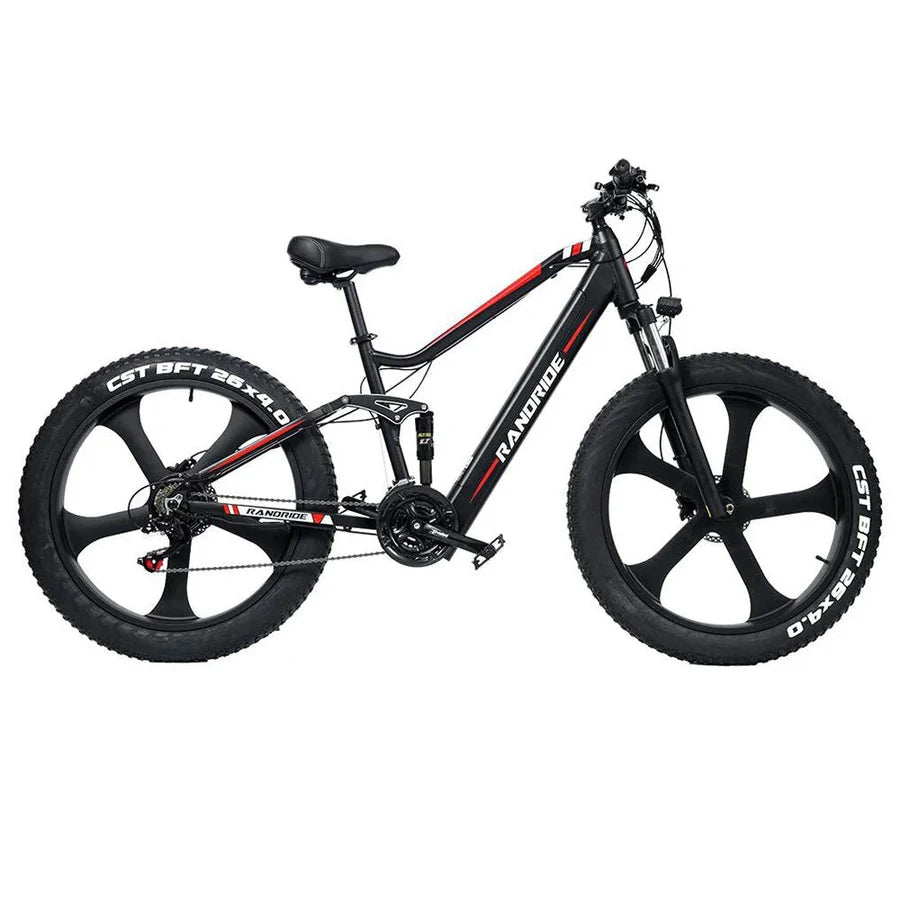 RANDRIDE YX90M Electric Bike – 1000W Motor | 48V 13.6Ah Battery | 26″ × 4.0″ Fat Tyres | Full Suspension | Hydraulic Brakes | Up to 90km Range