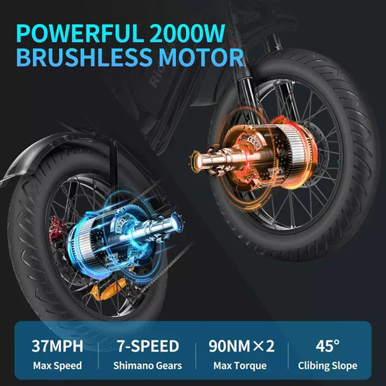 Ridstar YVY C20 Pro / Q20 Pro – 2000W Dual Motor | 52V 40Ah Dual Battery | 20″×4″ Fat Tires