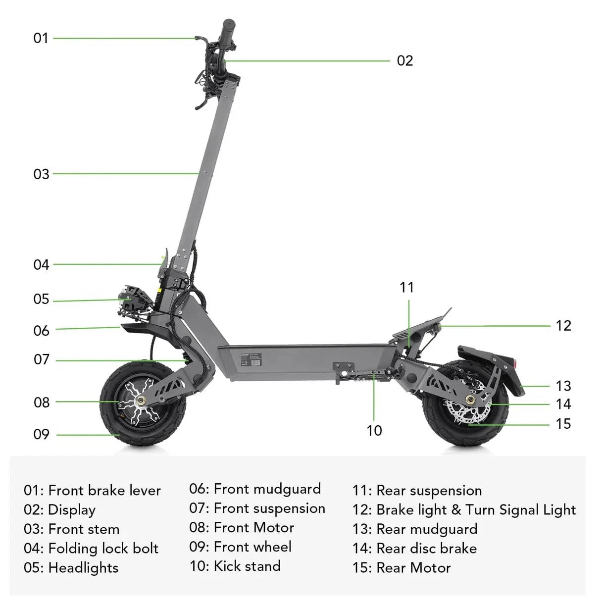 VIPCOO VS9 Dual Motor Electric Scooter – 60V 26Ah Battery | 11″ Off-Road Tires | Dual Suspension | High-Speed Adult E-Scooter | 3600W Long Range