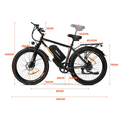 EMOKO EC27 Electric Bike – 250W Motor | Dual 48V 17.5Ah Battery | 27.5″ Hybrid Tires | 150km Long Range | Delivery/Commuter E-Bike