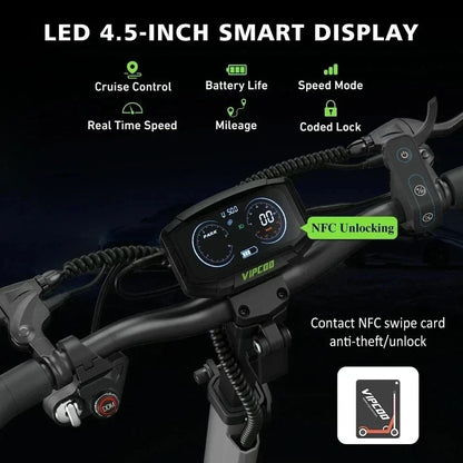 VIPCOO VS6 Pro Performance Electric Scooter – 2400W Motor | 52V 20.8Ah Battery | Disc Brakes | Adult Off-Road Scooter | 50–65 km Range