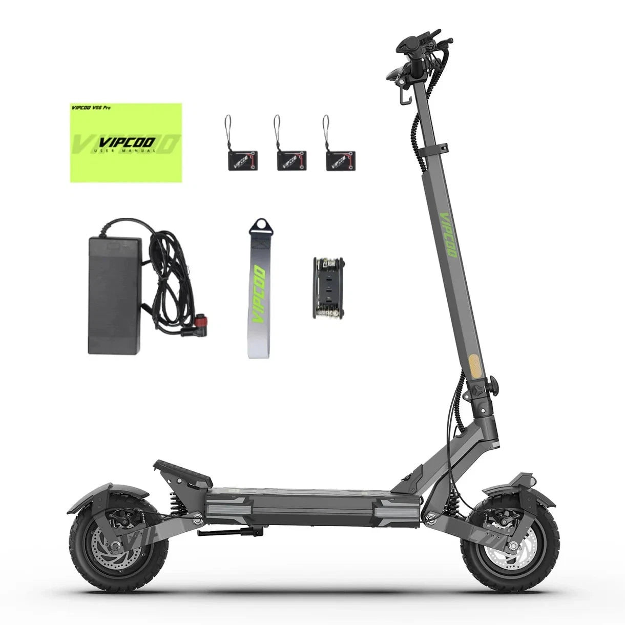 VIPCOO VS6 Fat-Tire Electric Scooter – 1000W Motor | 48V 18.2Ah Battery | 10″ Tires | Disc Brakes | 40-55 km Range | Adult Off-Road E-Scooter