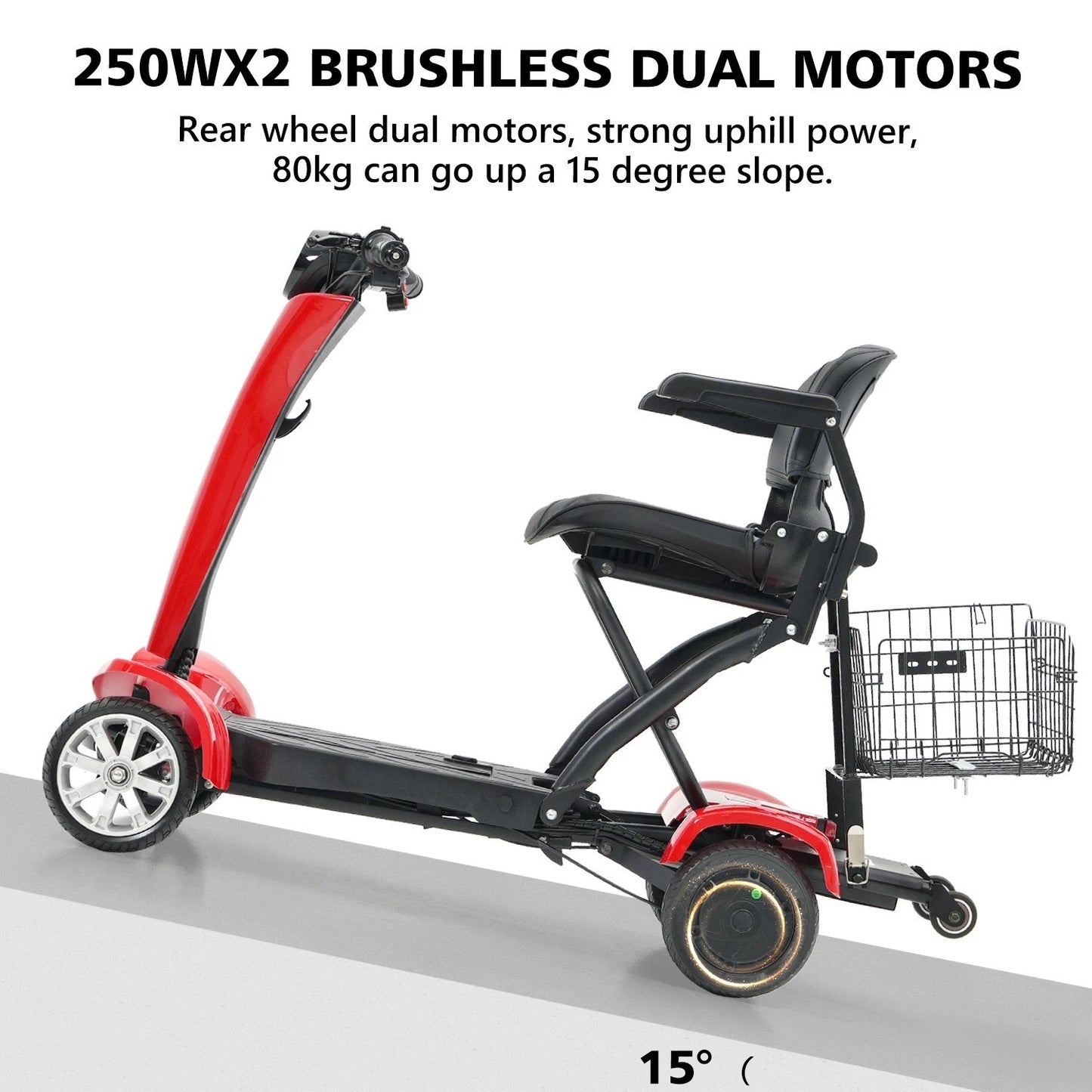 Hidoes P1 Foldable Quad Scooter – 250W Motor | 36V Battery | 14″ Tires | Lightweight Adult Electric Scooter