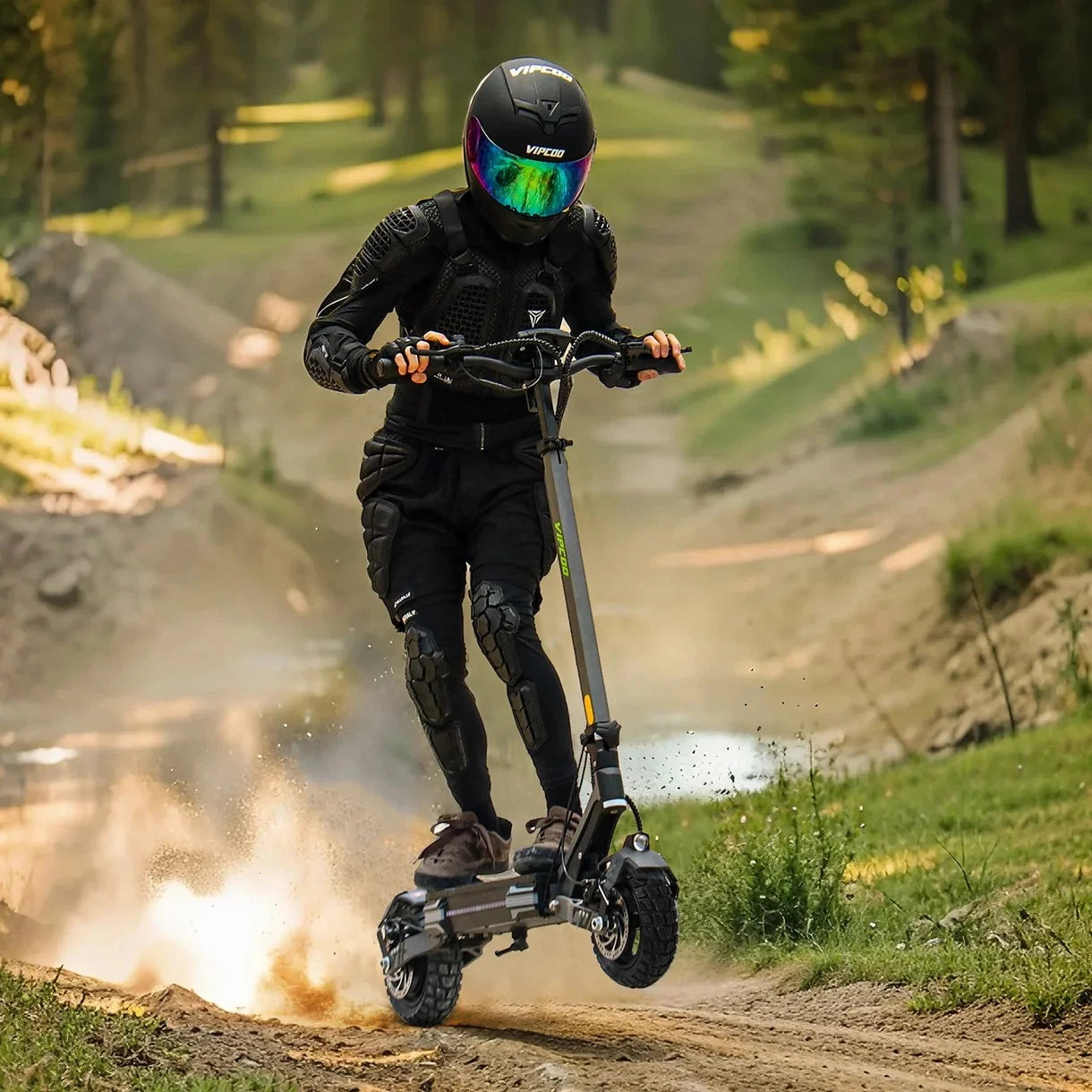 VIPCOO VS6 Fat-Tire Electric Scooter – 1000W Motor | 48V 18.2Ah Battery | 10″ Tires | Disc Brakes | 40-55 km Range | Adult Off-Road E-Scooter