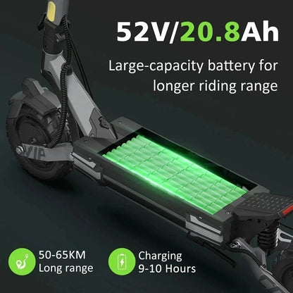 VIPCOO VS6 Pro Performance Electric Scooter – 2400W Motor | 52V 20.8Ah Battery | Disc Brakes | Adult Off-Road Scooter | 50–65 km Range