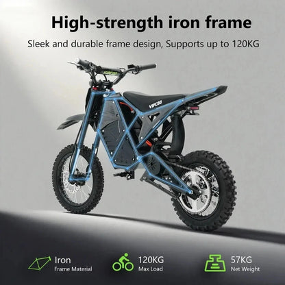 VIPCOO H3 Electric Dirt Bike – 3500W Motor | 48V 23Ah Battery | Off-Road Cruiser