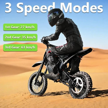 VIPCOO H3 Electric Dirt Bike – 3500W Motor | 48V 23Ah Battery | Off-Road Cruiser